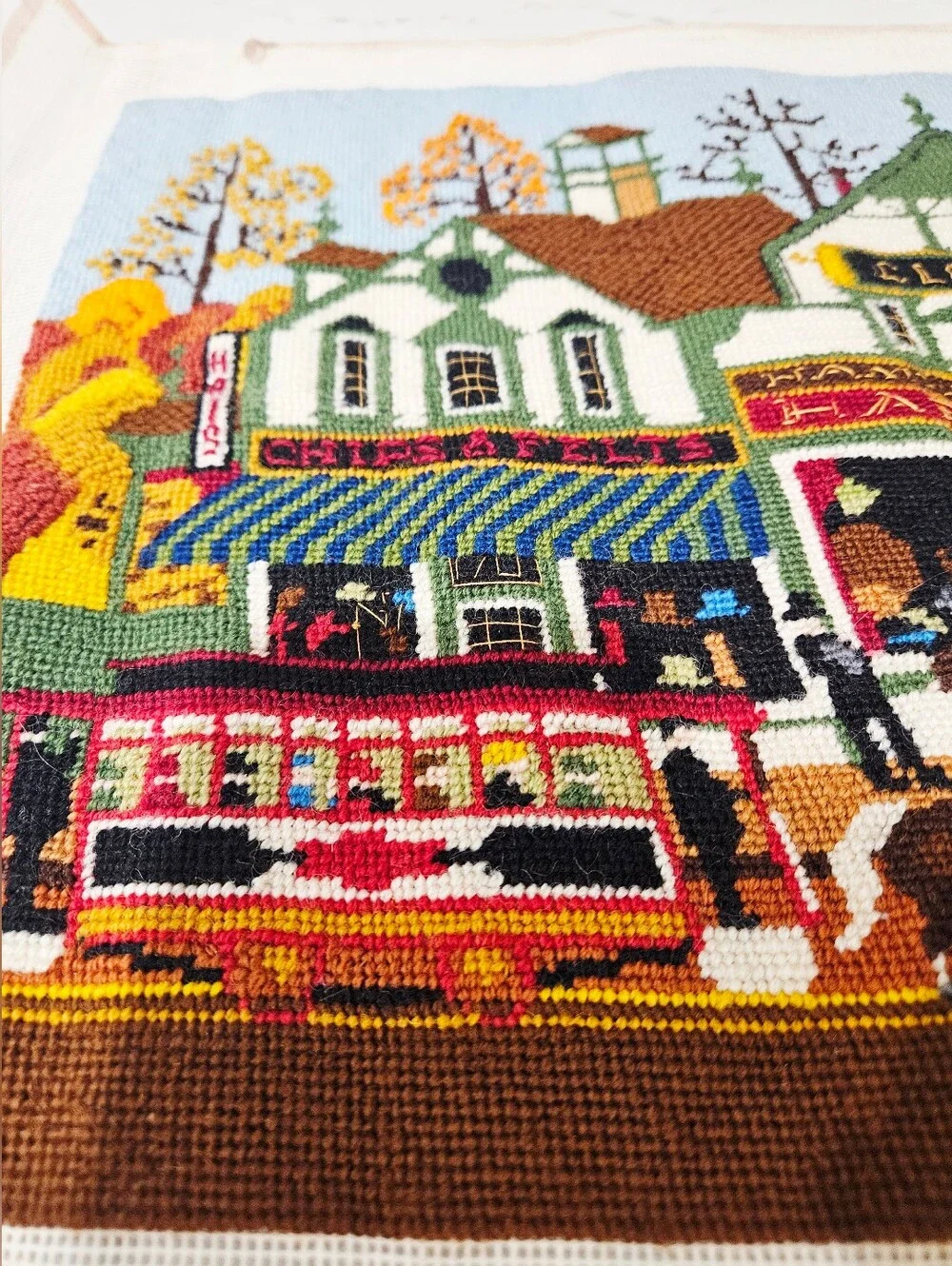 Vintage Dimensions Village Shopping Charles Wysocki Needlepoint Cross Stitch